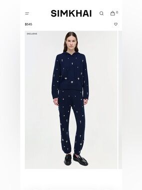 Simkhai Karmen Embellished Cashmere Hoodie.